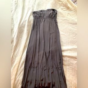 100% Silk Strapless Maxi Dress